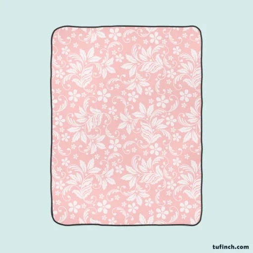 Pink Flower Seamless Pattern Fleece Blanket 1