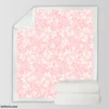 Pink Flower Seamless Pattern Sherpa Fleece Blanket