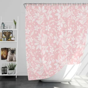 Pink Flower Seamless Pattern Shower Curtain