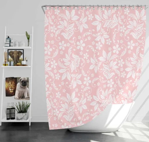 Pink Flower Seamless Pattern Shower Curtain