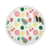 Pink Guava Pattern with Green Leaves Round Beach Towel