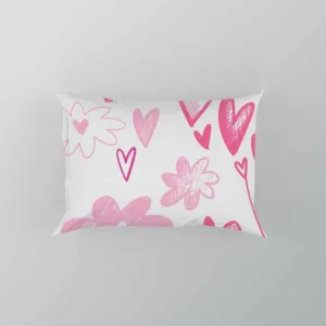 Pink Heart Balloons Love Text Pillow Case