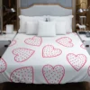 Pink Love Hearts Polka Dots Duvet Cover