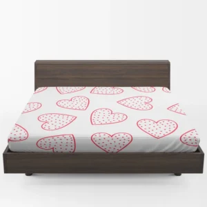 Pink Love Hearts Polka Dots Fitted Sheet 1