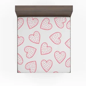 Pink Love Hearts Polka Dots Fitted Sheet