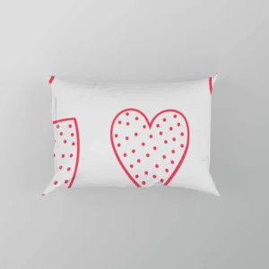 Pink Love Hearts Polka Dots Pillow Case