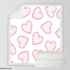 Pink Love Hearts Polka Dots Sherpa Fleece Blanket