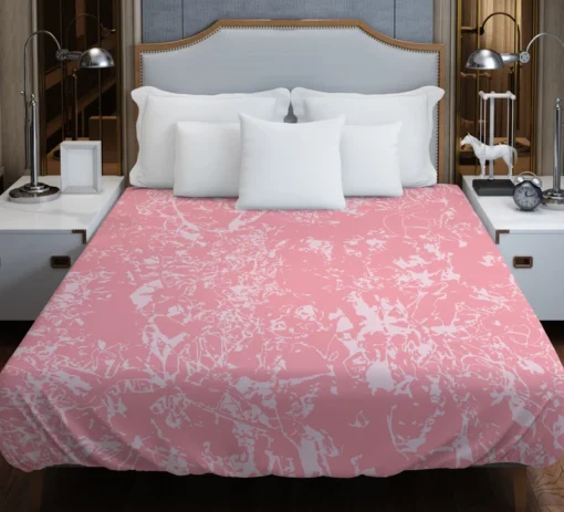 Pink Marble Texture Duvet Cover