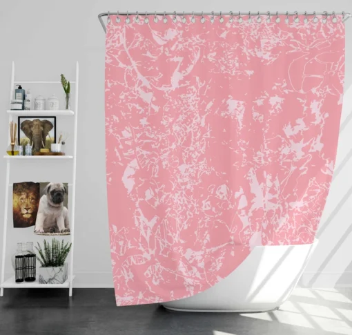 Pink Marble Texture Shower Curtain