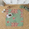 Pink Peacock Watercolor Floral Rug