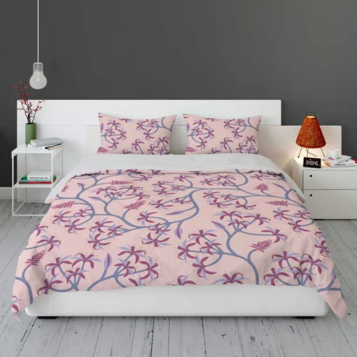 Pink Plant Branch Nature Bedding Set 1