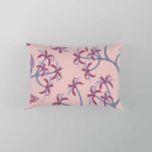 Pink Plant Branch Nature Pillow Case