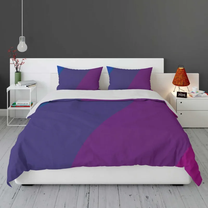 Pink Purple Blue Background Bedding Set 1