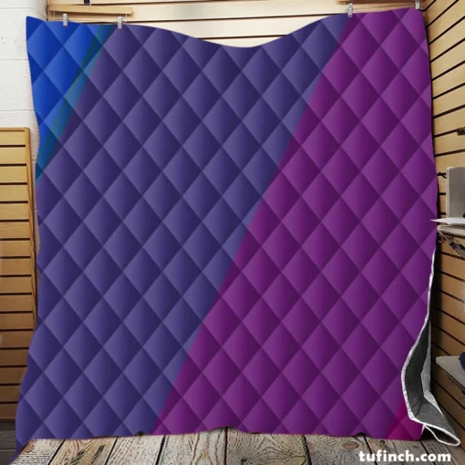 Pink Purple Blue Background Quilt Blanket