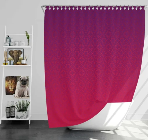 Pink Purple Blue Gradient Floral Shower Curtain