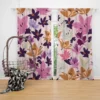 Pink Purple Lily Flowers Curtain