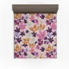 Pink Purple Lily Flowers Fitted Sheet