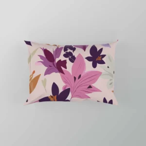 Pink Purple Lily Flowers Pillow Case