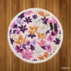 Pink Purple Lily Flowers Round Beach Towel