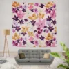 Pink Purple Lily Flowers Wall Tapestry