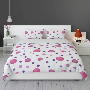 Pink Purple Watercolor Circles Bedding Set 1