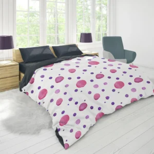 Pink Purple Watercolor Circles Duvet Cover 1