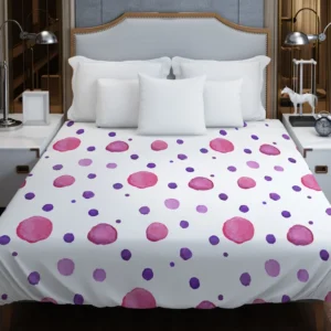 Pink Purple Watercolor Circles Duvet Cover