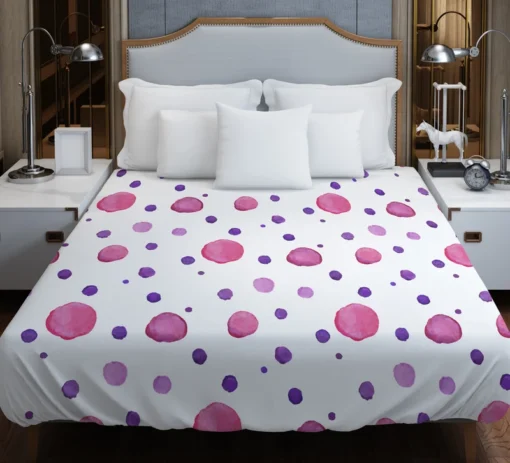 Pink Purple Watercolor Circles Duvet Cover