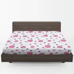 Pink Purple Watercolor Circles Fitted Sheet 1