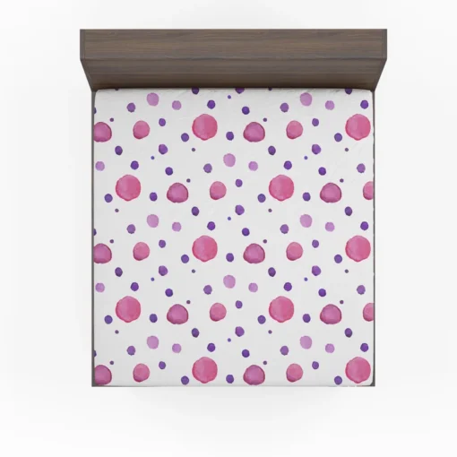 Pink Purple Watercolor Circles Fitted Sheet