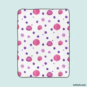 Pink Purple Watercolor Circles Fleece Blanket 1