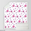 Pink Purple Watercolor Circles Sherpa Fleece Blanket