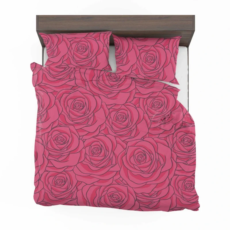 Pink Rose Flowers Bedding Set 2