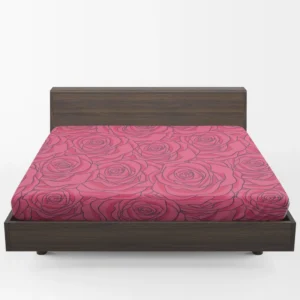 Pink Rose Flowers Fitted Sheet 1