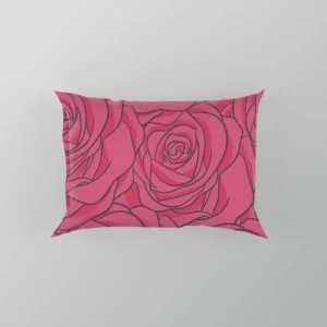 Pink Rose Flowers Pillow Case