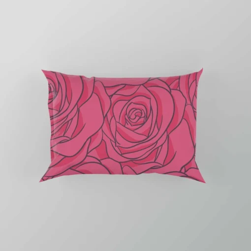 Pink Rose Flowers Pillow Case