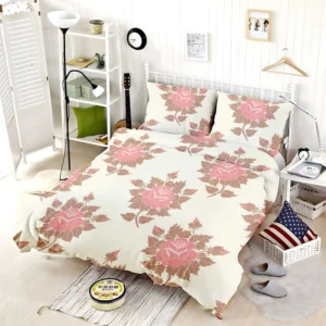 Pink Rose Luxury Floral Design Bedding Set