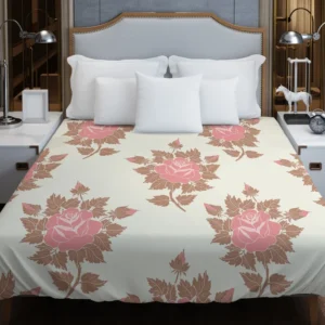 Pink Rose Luxury Floral Design Duvet Cover