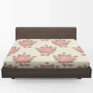 Pink Rose Luxury Floral Design Fitted Sheet 1