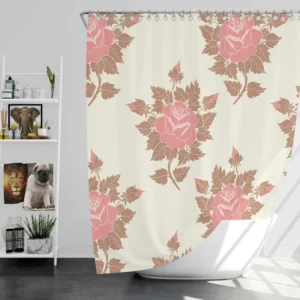 Pink Rose Luxury Floral Design Shower Curtain