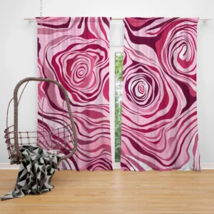 Pink Rose Marble Texture Curtain