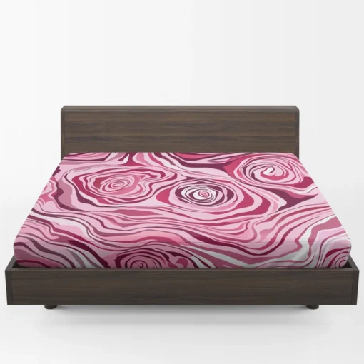 Pink Rose Marble Texture Fitted Sheet 1