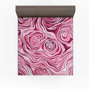 Pink Rose Marble Texture Fitted Sheet