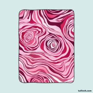 Pink Rose Marble Texture Fleece Blanket 1