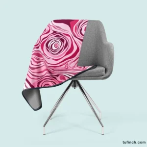 Pink Rose Marble Texture Fleece Blanket 2