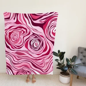 Pink Rose Marble Texture Fleece Blanket