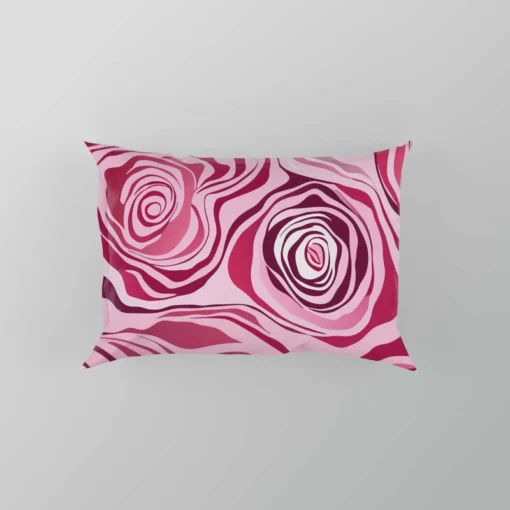 Pink Rose Marble Texture Pillow Case