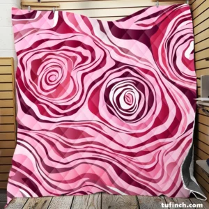 Pink Rose Marble Texture Quilt Blanket