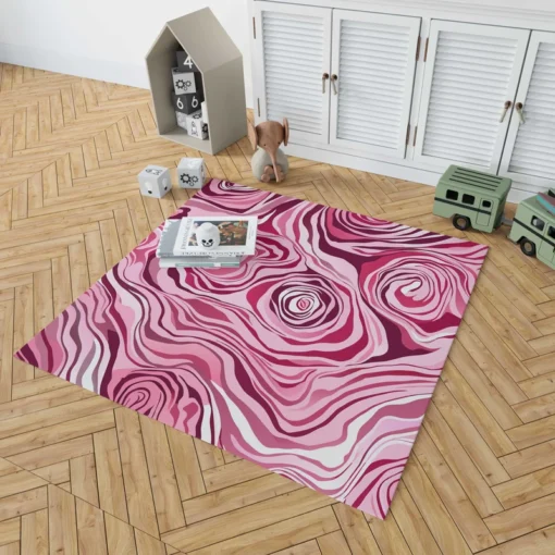 Pink Rose Marble Texture Rug 1