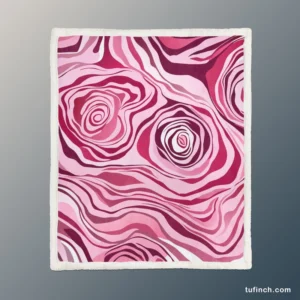 Pink Rose Marble Texture Sherpa Fleece Blanket 1